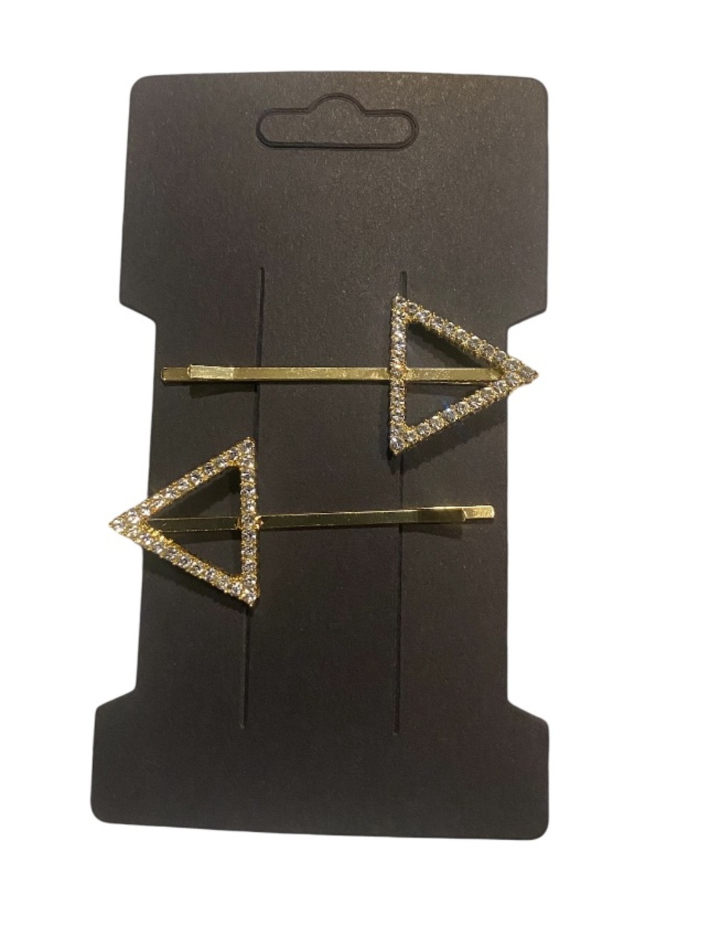Gold Triangle Rhinestone Hair Pin Set